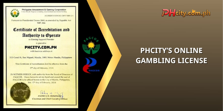 PHcity's Online Gambling License